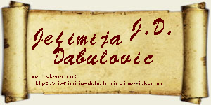Jefimija Dabulović vizit kartica